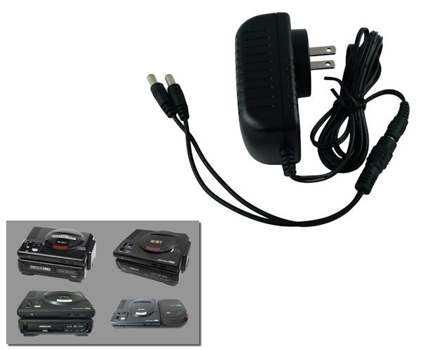 Regulated 2-in-1 power supply for Sega Mega Drive/Genesis model 1 + Mega CD with US plug