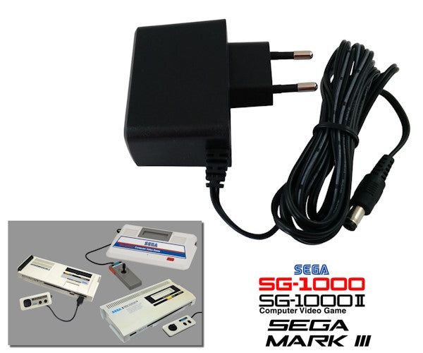 Regulated power supply for Sega SG-1000 (Mark I, II, III) with EU plug
