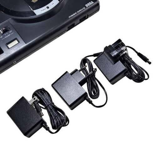 EU, US and UK plug regulated power supplies for Sega Mega Drive 1 and Genesis 1