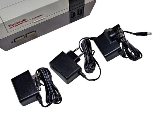 EU, US and UK plug regulated power supply for Nintendo NES US (NTSC)