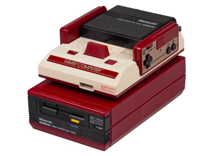 Nintendo Famicom console with Disk System add-on