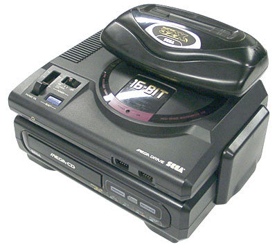 Japanese Sega Mega Drive 1 console with Mega CD 1 and Sega 32X add-on